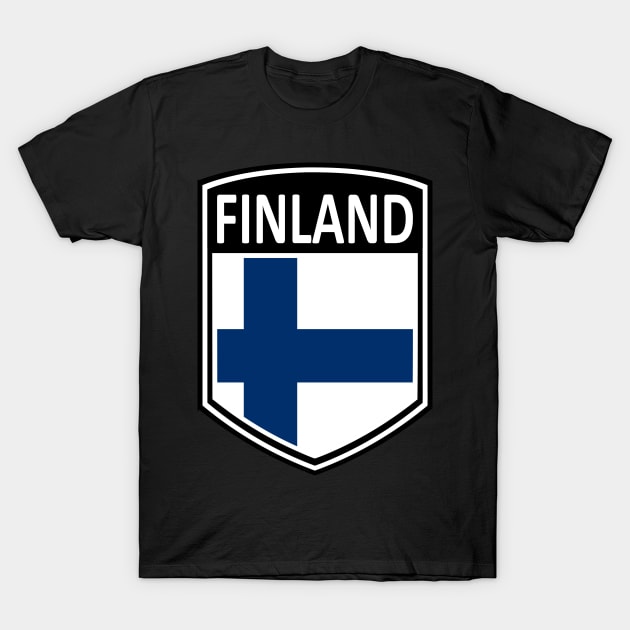 Flag Shield - Finland T-Shirt by Taylor'd Designs